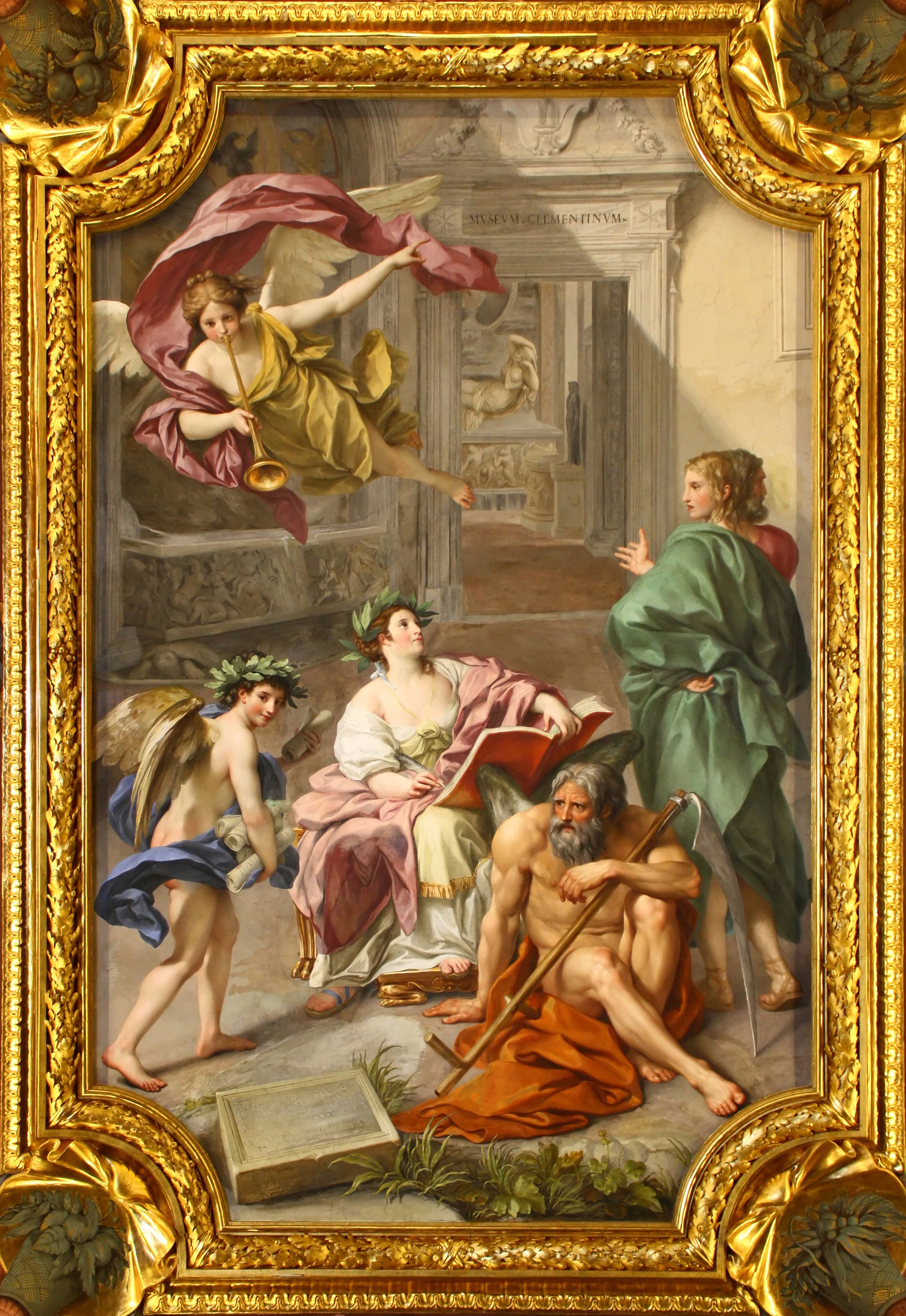 The Triumph of History over Time (1772)
An allegory of the Museum Clementinum, ceiling fresco in the Camera dei Papiri, Vatican Library